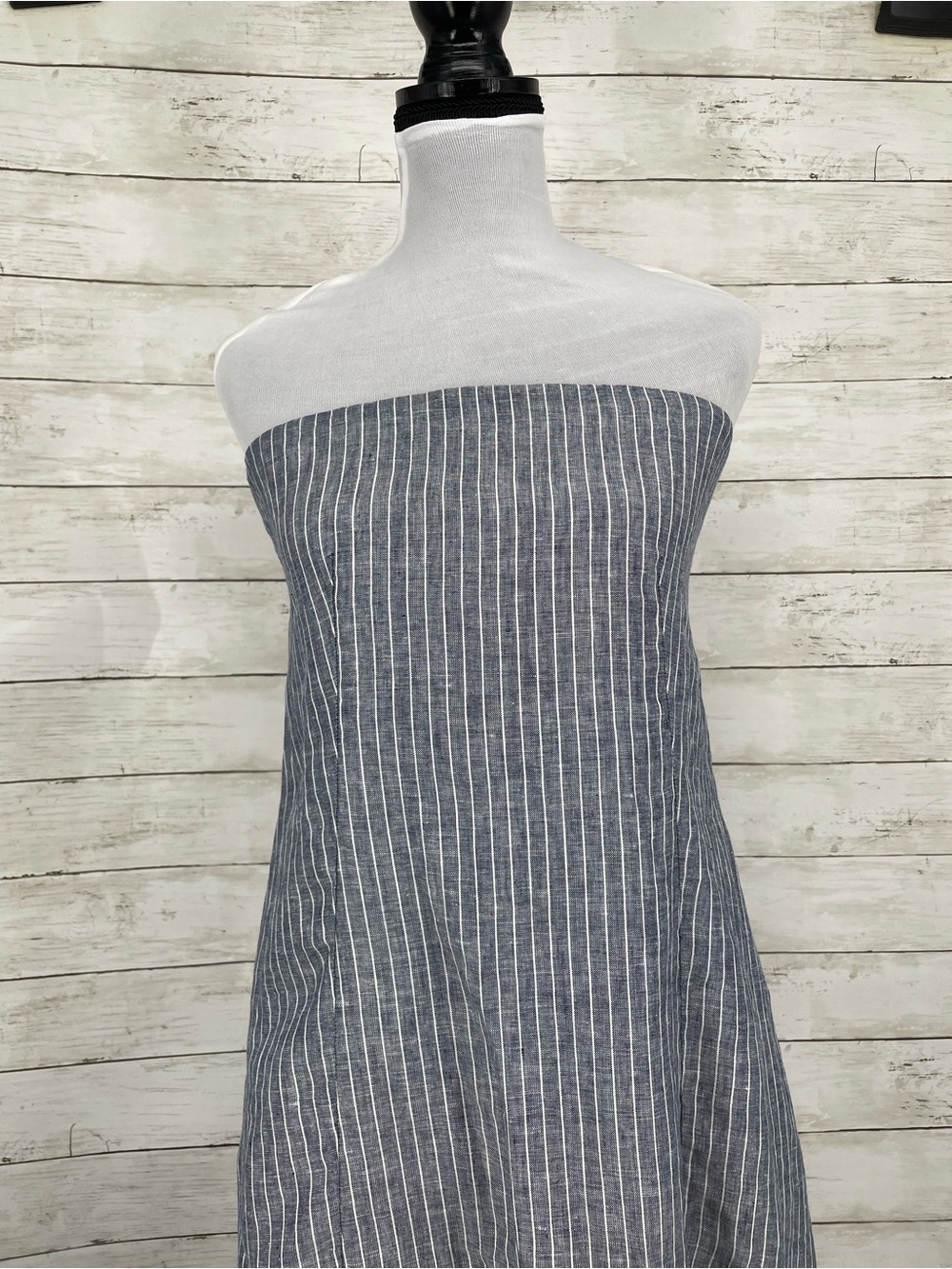 Quince 100% European Linen Strapless Maxi Dress Chambray Stripe XS NWT - Picture 3 of 10